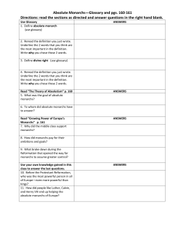 Absolute Monarchs guided reading