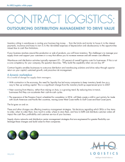 An MIQ Logistics White Paper CONTRACT LOGISTICS