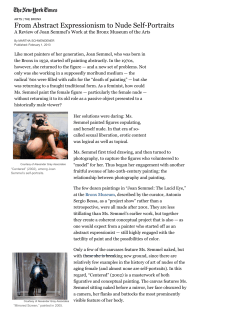 From Abstract Expressionism to Nude Self-Portraits - Exhibit-e