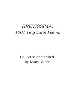 Brevissima: 1001 Tiny Latin Poems - Bestiaria Latina: Brevissima