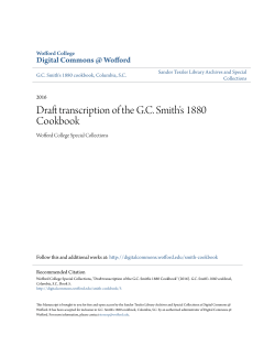 Draft transcription of the GC Smith`s 1880 Cookbook