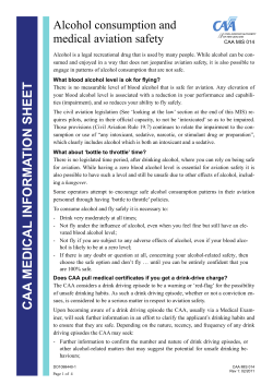 Alcohol consumption and CAA MIS 014 medical aviation