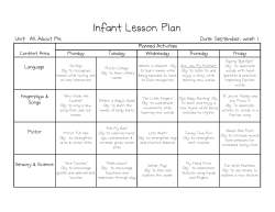 Infant Lesson Plan - Imagination Learning Center