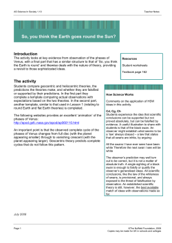 Teacher notes and student sheets