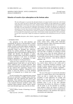 Kinetics of reactive dyes adsorption on the bottom ashes