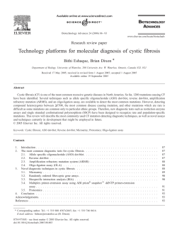 Technology platforms for molecular diagnosis of cystic fibrosis