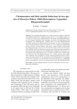 Chromosomes and their meiotic behaviour in two species