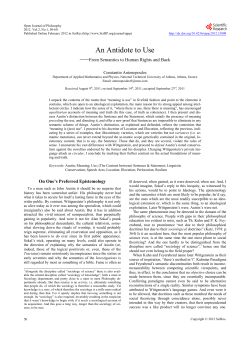 An Antidote to Use&mdash;From Semantics to Human Rights