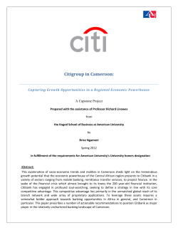 Citigroup in Cameroon: