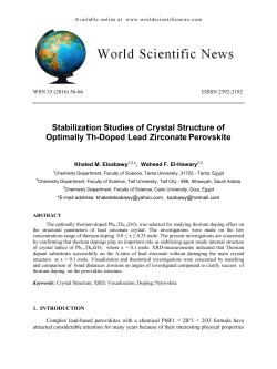 Stabilization Studies of Crystal Structure of Optimally Th
