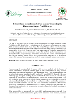 Extracellular biosynthesis of silver nanoparticles using the