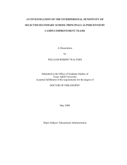 THE RELATIONSHIP BETWEEN INTERPERSONAL SENSITIVITY OF