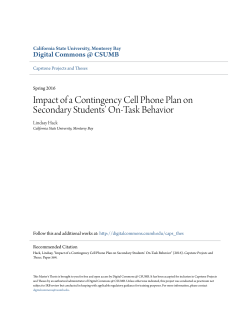 Impact of a Contingency Cell Phone Plan on Secondary Students