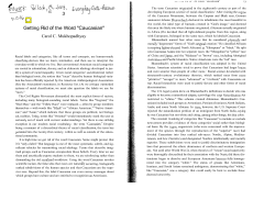 Getting Rid of the Word "Caucasian"