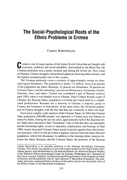 The Social-Psychological Roots of the Ethnic Problems in Crimea
