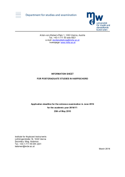 Anmeldung zur Zulassungspr&uuml;fung Registration for Entrance