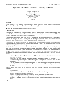 Application of Continued Fractions in Controlling Bank fraud