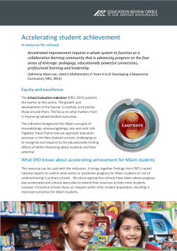 Accelerating student achievement (ERO)
