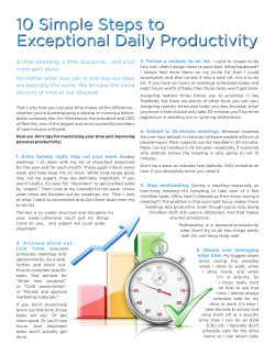 10 Simple Steps to Exceptional Daily Productivity