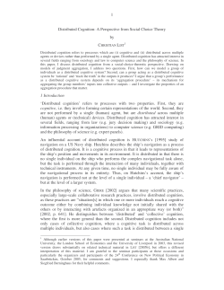 Distributed Cognition: A Perspective from Social Choice Theory