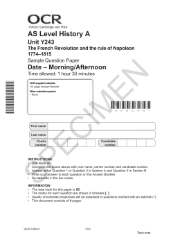 The French Revolution and the rule of Napoleon 1774-1815