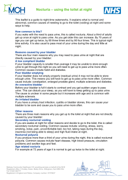 Nocturia &ndash; using the toilet at night