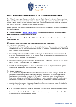 Expectations and Information for the Host Family Relationship