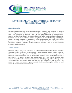 87Sr STRONTIUM ANALYSIS BY THERMAL IONIZATION MASS