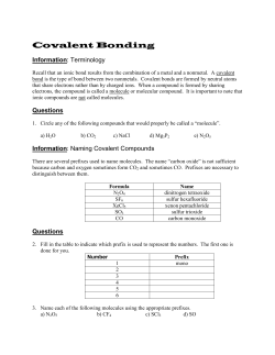 Covalent Bonding