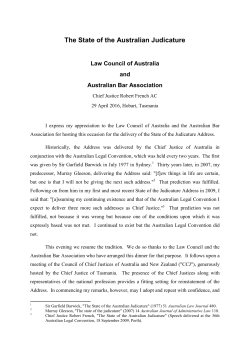 Chief Justice French, `The State of the Australian Judicature`.