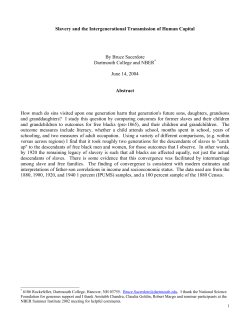 Slavery and the Intergenerational Transmission of Human