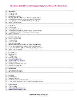 Charlotte Ballet Board of Trustees 2015/2016 Contact Information