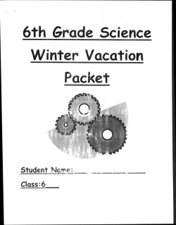 6th Grade Science Winter Vacation Packet
