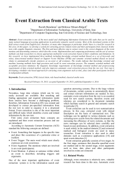 Event Extraction from Classical Arabic Texts