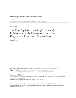 The Case Against Extending Hazelwood v. Kuhlmeier`s Public