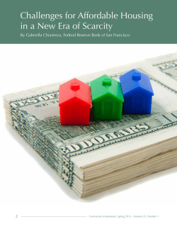 Challenges for Affordable Housing in a New Era of Scarcity