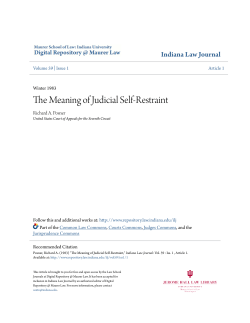 The Meaning of Judicial Self-Restraint