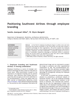 Positioning Southwest Airlines through