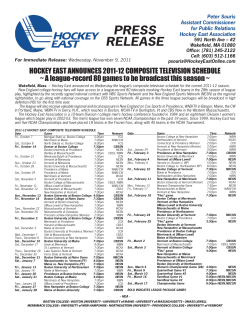 PRESS RELEASE - Hockey East Online