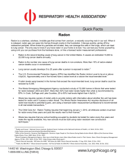 Radon is a colorless, odorless, invisible gas that comes from