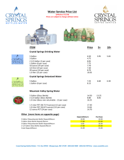 Bottled Water Price List 7-1-14