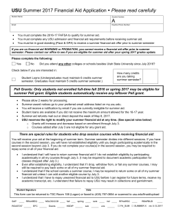 2016-17 Summer Aid Application