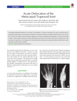 Acute Dislocation of the Metacarpal