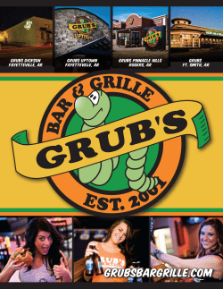 To the Menu! - Grubs Bar and Grille