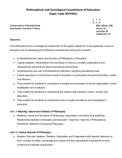 Syllabus (M.Ed.-First year.)