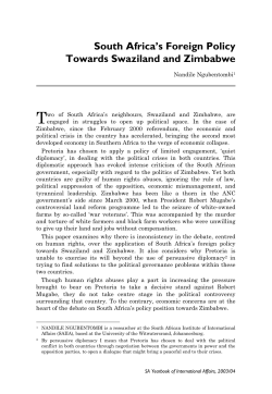 South Africa`s Foreign Policy Towards Swaziland and Zimbabwe