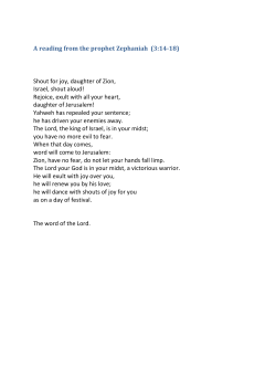 A reading from the prophet Zephaniah (3:14