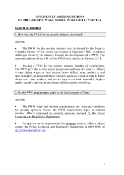 FREQUENTLY ASKED QUESTIONS ON PROGRESSIVE WAGE