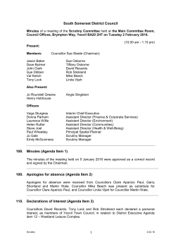 South Somerset District Council 108. Minutes (Agenda Item 1) 109