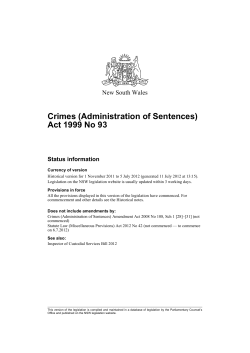 Crimes (Administration of Sentences) Act 1999